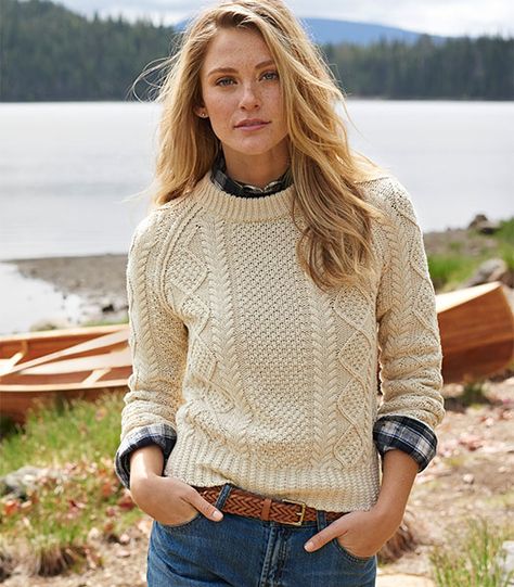 Pijamas Women, Estilo Preppy, Fisherman Sweater, Mode Casual, 가을 패션, Fashion Mode, Mode Inspiration, Preppy Outfits, Ll Bean