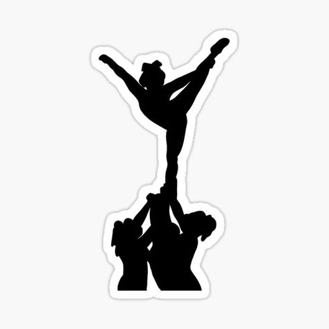 Cheer Stunt Silhouette • Millions of unique designs by independent artists. Find your thing. Cheer Illustration Art, Stick Figure Cheerleader, Cheer Silhouette, Cheerleader Sticker, Cheer Stickers Cheerleading, Cheer Stickers, Fashion Sketchbook Inspiration, Cheer Stunts, Cheer Pictures