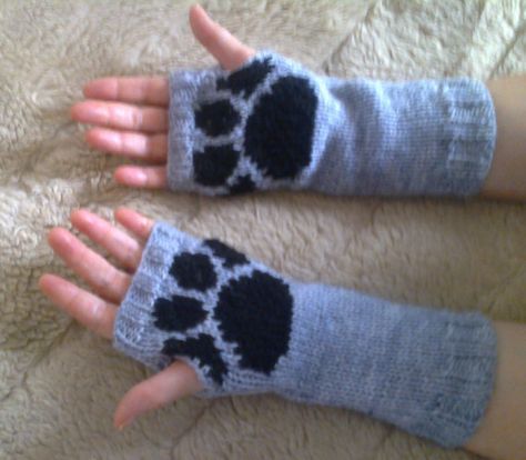 Paw Arm Warmers, Paw Fingerless Gloves, Animal Charity, Knitted Fingerless Gloves, Paw Gloves, Black Prints, Gifts For, Fingerless Gloves Knitted, The Palms