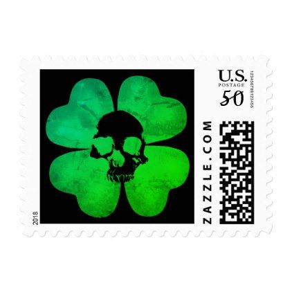 Spooky skull shamrock postage - st patricks day gifts Saint Patrick's Day Saint Patrick Ireland irish holiday party Canvas Drawings, St Patrick's Day Gifts, Saint Patrick's Day, Party Diy, Saint Patrick, Self Inking Stamps, St Patrick’s Day, Diy Party, Diy Custom