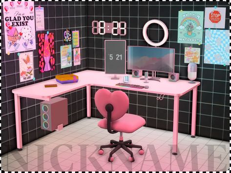 Ts4 Cc Kawaii Furniture, Sims Y2k Furniture, Sims 4 Pink Decor Cc, Sims 4 Cc Coquette Room, Sims 4 Aesthetic Cc Furniture Bedroom Patreon, Sims 4 Y2k Decor, Sims4 Computer Cc, Sims 4 Gaming Room Cc, Sims 4 Cc Pc Setup