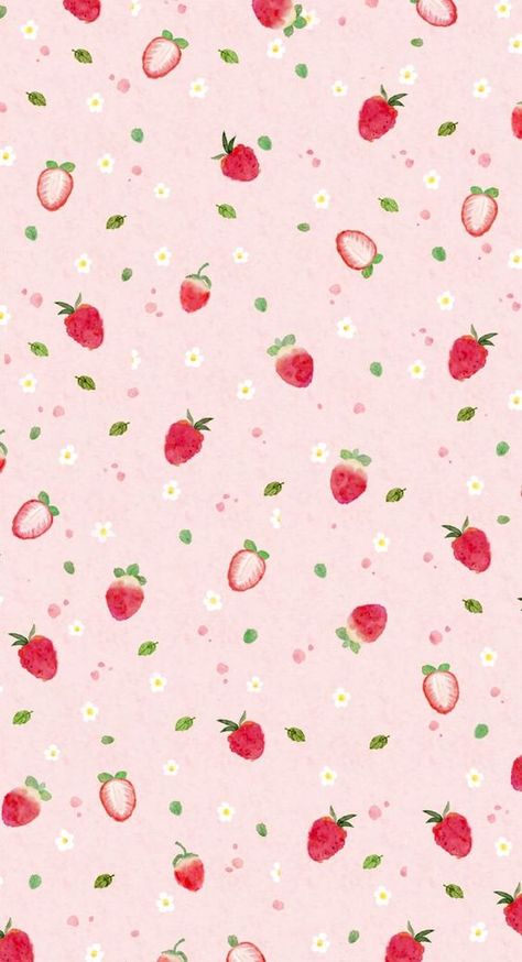 Strawberries And Flowers, Pink Wallpaper, Pink Background, Strawberries, Wallpapers, Iphone, Flowers, Pink