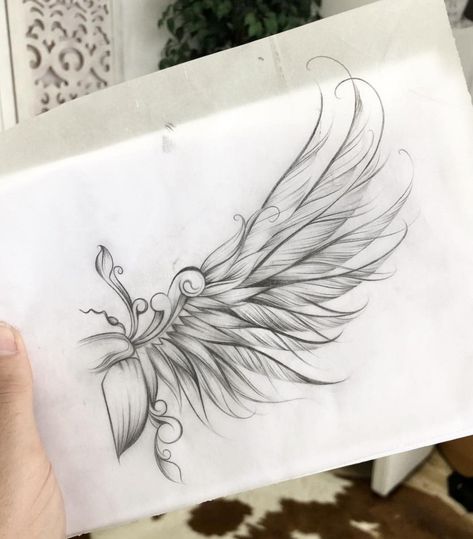 Thigh Wing Tattoo, Feminine Wings Tattoo, Spiritual Wings Tattoo, Feminine Wing Tattoo, Womens Wing Tattoos, Feather Wing Tattoo, Delicate Angel Wings Tattoo, Angel Wings Tattoo Forearm Women, Wings With Flowers Tattoo