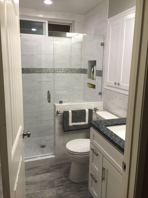 My new bathroom remodel Spare Bathroom, Bathroom Remodel On A Budget, Remodel On A Budget, Bathroom Remodel Shower, Basement Bathroom, Toilet Storage, Diy Remodel, Bathroom Layout, Shower Remodel