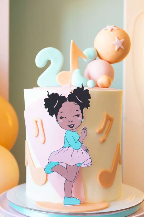 Dance Birthday Party Ideas, Second Birthday Pictures, Musical Birthday Party, Dance Party Theme, Dance Birthday Party, Kids Birthday Party Activities, Birthday Dance, Music Theme Birthday, Small Birthday Cakes