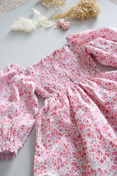 sewing patterns for baby girls Shirred Skirt Outfit, 4h Cloverbud, Toddler Dress Sewing Pattern, Shirred Dress Tutorial, Shirred Dress Pattern, Puff Sleeve Dress Pattern, Peasant Dress Sewing Pattern, Princess Dress Patterns, Tank Top Sewing Pattern