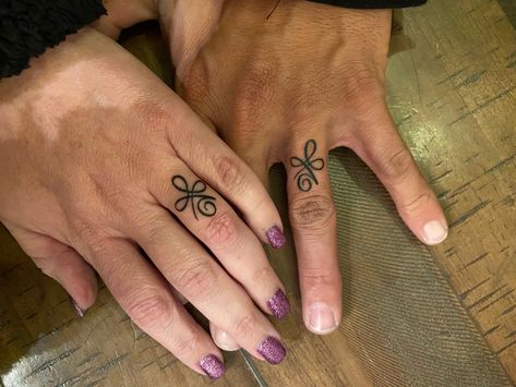 Symbol For Unconditional Love Tattoo, Thumb Ring Tattoos Women, Cross Ring Tattoo, Unconditional Love Symbol Tattoo, Symbol For Unconditional Love, Unconditional Love Tattoo, Wedding Band Tattoos, Tattoos Ring, Tattoo Armband