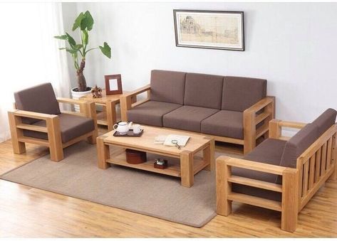 Sectional Sofa Layout, Small Room Sofa, Wooden Living Room Furniture, Sofa Design Wood, Wooden Living Room, Wooden Sofa Set Designs, Wooden Sofa Designs, Modern Sofa Living Room, Sofa Bed Design