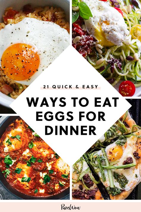 21 Ways to Eat Eggs for Dinner #purewow #dinner #food #eggs #recipe Ways To Eat Eggs, Eggs For Dinner, Ways To Make Eggs, Egg Recipes For Dinner, Egg Lunch, Eggs Dinner, Easy Egg Recipes, Healthy Eggs, Recipe Dinner