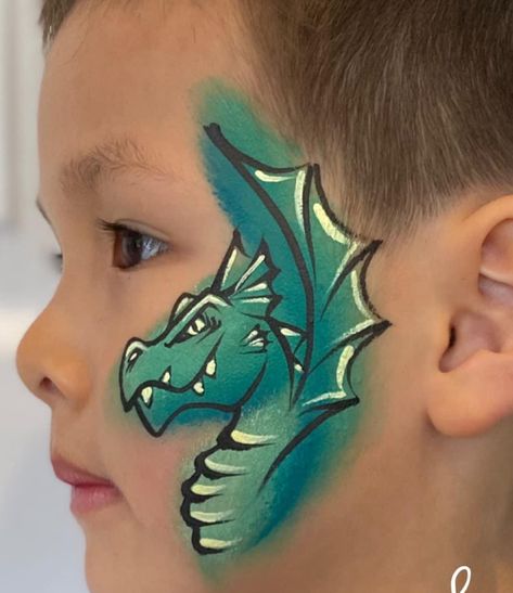 Dragon Face Paint, Dragon Faces, Dinosaur Face Painting, Monster Face Painting, Dragon Face Painting, Animal Face Paintings, Festival Face Paint, Face Painting For Boys, Adult Face Painting