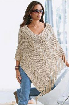 Crochet Poncho Free Pattern Woman, Poncho Fashion, Poncho With Sleeves, Knitting Poncho, Poncho Pullover, Poncho Design, Crochet Poncho Free Pattern, شال كروشيه, Poncho Knitting Patterns