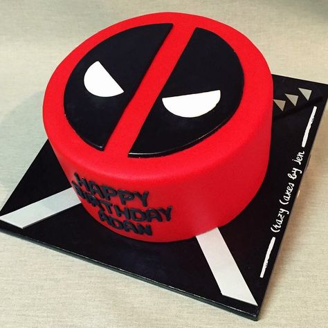 Deadpool Cake/ Deadpool Birthday cake/ single tier/ birthday cake/ Fondant Work Deadpool Cake, Deadpool Party, Deadpool Birthday, Birthday Cake Fondant, Tier Birthday Cake, Lego Invitations, Tiered Cakes Birthday, Marvel Cake, Ninja Turtle Cake