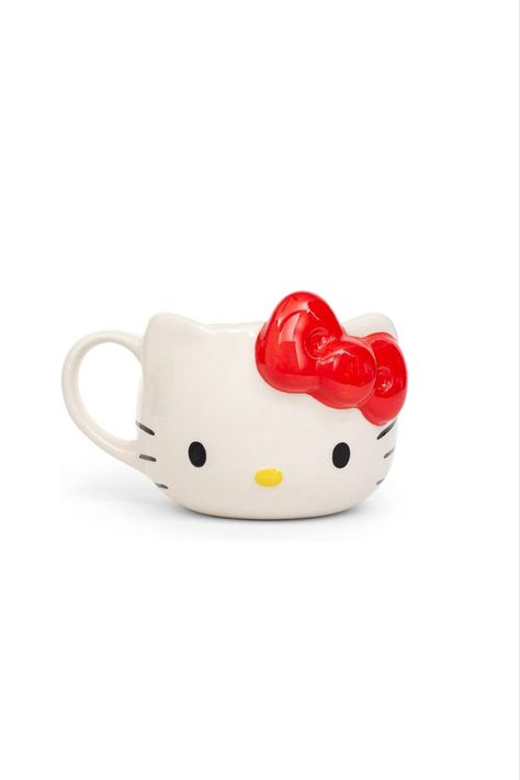 3D Ceramic Hello Kitty mug with red bow Hello Kitty 3d, 3d Ceramic, Hello Kitty Mug, Hello Kitty Videos, Sushi Set, Birthday Stuff, Free Coffee, Red Bow, Pink Bow