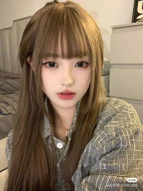 Asian Haircut Ideas, Japanese Bangs, Japanese Hair Color, Medium Long Haircuts, Korean Hair Color, Japanese Hairstyle, Haircuts For Medium Hair, Fluffy Hair, Long Straight Hair