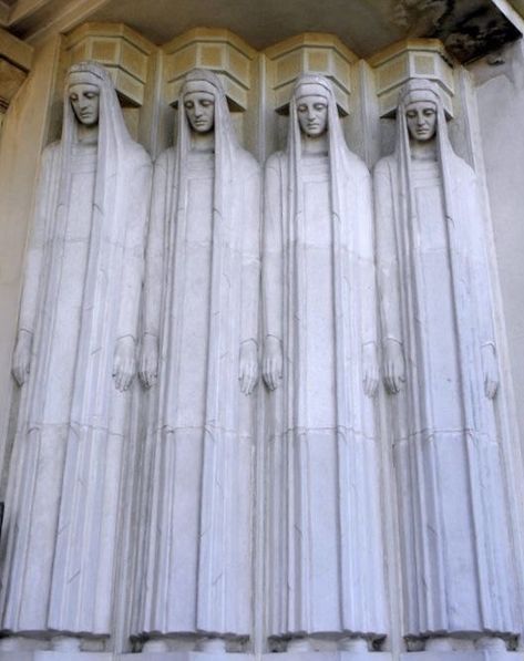 Art Deco Houses, Ancient Statues, Deco Architecture, Art Deco Sculpture, Sacred Architecture, Art Deco Buildings, Cover Art Design, Structure Architecture, Wow Art