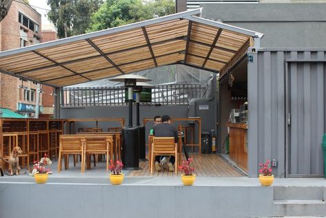 Shipping Container Cafe, Outdoor Restaurant Patio, Container Restaurant, Container Cafe, Outdoor Restaurant Design, Cafe Concept, Restaurant Patio, Cafe Shop Design, Container Architecture