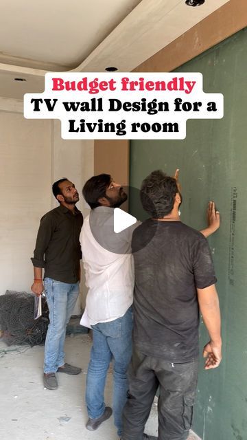 The dreamo designs on Instagram: "Budget Friendly TV wall Design for a Living room  #thedreamodesign #thedreamodesigns  #tvwalldesign #tvwall #wallart #walldecor #wall #homedesign #tvmounting #walldecoration #wallhanging #wallpainting #design #interiordesign #tvshow #tvshows #tv #homedecor #customfurniture #livingroomdecor #tvunitdesign #tvunit #livingroomdesign #interiordesign #interior #design #interiordesigner #interiorstyling #furnituredesign #interiordecorating #interiordecor" How To Build A Tv Wall Unit Built Ins, Tv Wall Design Contemporary, Wall Tv Unit Design Tv Panel, Large Living Room Tv Wall Ideas, Tv Panel Design Modern Living Room, Full Wall Tv Unit, Tv Unit With Wallpaper, Tv Wall Painting Design, Tv Wall Color