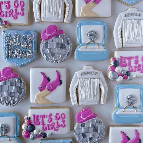 Last Disco Cookies Decorated, Last Disco Bachelorette Party Cookies, Disco Cookies Bachelorette, Disco Rodeo Cookies, Cowgirl Disco Cookies, Disco Cowgirl Cookies Decorated, Disco Themed Cookies, Dolly Parton Cookies Decorated, Disco Ball Sugar Cookies