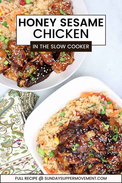 Crockpot Honey Sesame Chicken, Honey Sesame Chicken Recipe, Slow Cooker Chicken Wings, Honey Sesame Chicken, Sesame Chicken Recipe, Soy Chicken, Honey Sesame, Sesame Sauce, Supper Ideas