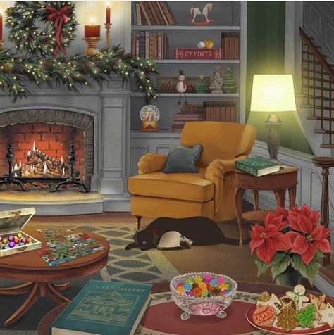 Living Room Illustration, Fireplace Drawing, Grandparents Day Crafts, Merry Christmas Gif, Christmas Interiors, Christmas Nativity Scene, Winter Painting, Christmas Living Rooms, Merry Christmas To All