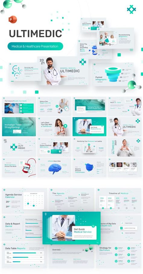 Ultimedic Medical Professional PowerPoint Presentation Template - 80+ Unique Slides Health Care Presentation Design, Powerpoint Medical Presentation, Medical Presentation Design Powerpoint, Medical Conference Poster, Health Presentation Design, Medical Presentation Design, Science Presentation, Health Powerpoint, Medical Infographic