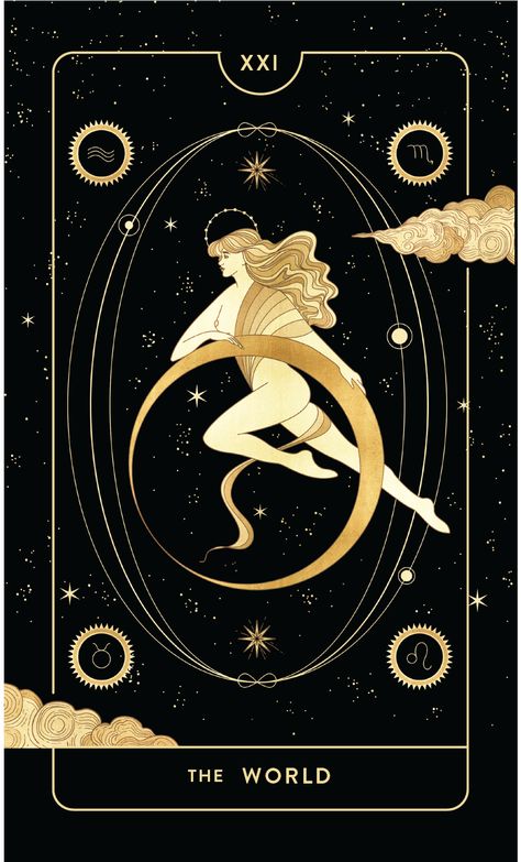 Divine Feminine Tarot, World Tarot Card, Tarot Cards Art Illustration, The World Tarot Card, The World Tarot, Tarot Guide, Witchy Wallpaper, Tarot Cards Art, Celestial Art