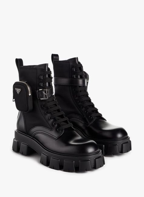 Prada Combat Boots, Dr Shoes, Military Boots, Click And Collect, Prada Shoes, Combat Boots, Prada, Boots