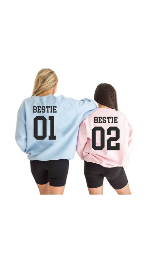 jumpers for bestie Bestie Sweatshirts, Best Friend Sweatshirts, Best Friend Hoodies, Bff Matching Outfits, Best Friend T Shirts, Bff Matching, Bestie Outfits, Matching Outfits Best Friend, Friends Sweatshirt