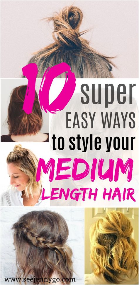 Looking for ways to style your medium length hair? Try these 10 easy hair tutorials! Shoulder Length Hair Men, Shoulder Length Hair Balayage, Brown Shoulder Length Hair, Below Shoulder Length Hair, Short Shoulder Length Hair, Above Shoulder Length Hair, Easy Hair Tutorials, Shoulder Length Hair With Bangs, Layered Haircuts Shoulder Length