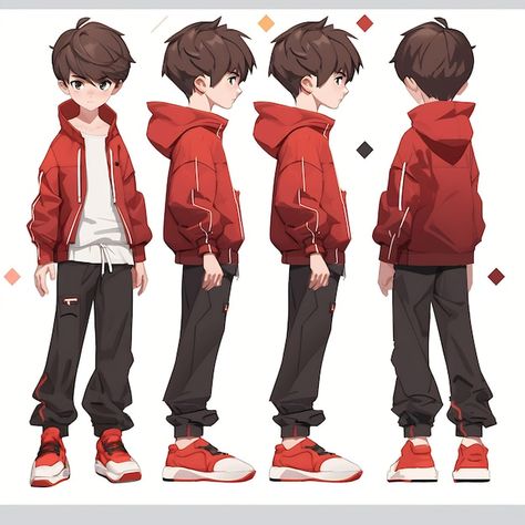 Reference Sheets Character, Anime Character Design Ideas, Clothes Character Design, Character Turnaround Concept Art, Teen Character Design, Concept Art Sheet, Anime Boy Character, Concept Character Design, Animation Character Drawings