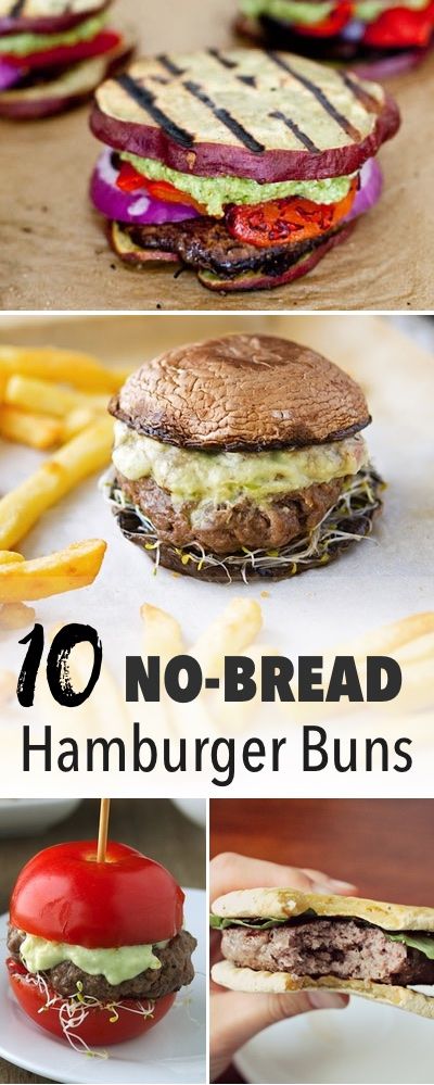 Paleo Hamburger Buns | No bread hamburger ideas Aip Hamburger Buns, No Bread Hamburger Ideas, Healthy Buns For Burgers, Hamburger Bun Alternative, Burgers Without Buns Ideas, Burgers Without Buns, Burger No Bun Ideas, No Bun Burger Recipes, Burger Without Bun Ideas