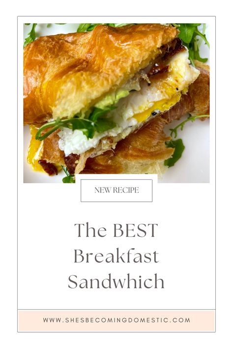 Breakfast Sandwich Aioli, Bacon Egg Croissant, Egg Croissant, Croissant Breakfast Sandwich, Best Breakfast Sandwich, Cheese Croissant, Croissant Breakfast, Aioli Recipe, Avocado Sandwich