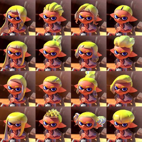 Splatoon 3 Hairstyles, Splatoon 2 Hairstyles, Inkling Hairstyles, Splatoon Reference, Splatoon Hairstyles, 3 Hairstyles, Splatoon 2 Art, Splatoon Comics, Third Person Shooter