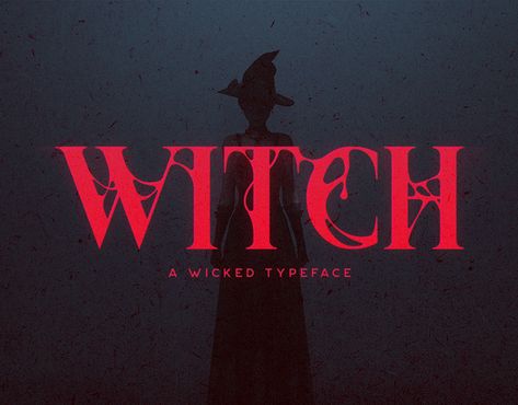 Witch is a strange serif display typeface ideal for horror titles. It includes a ton of ligature options. Witch Font, Font Bubble, Horror Font, Graphisches Design, 타이포그래피 포스터 디자인, Gothic Fonts, Aesthetic Fonts, Font Inspiration, Graphic Design Fonts