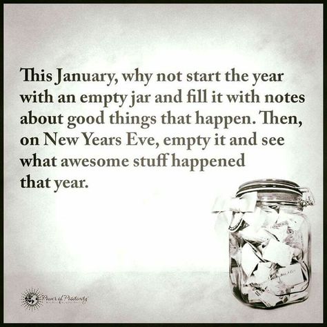 This January, why not start the year with an empty jar and fill it with notes about good things that happen. Then on  New Years Eve, empty it and see what awesome stuff happened that year. Jar Of Notes, Goals 2023, Year Goals, 2023 Vision, Year Resolutions, Smart Things, New Energy, Nouvel An, Good Advice