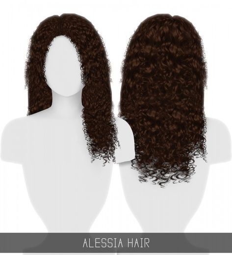 Simpliciaty: Alessia hair for Sims 4 Female Afro, Toddler Hair Sims 4, Sims 4 Afro Hair, Sims 4 Curly Hair, Los Sims 4 Mods, Alpha Cc, Sims 4 Tsr, Die Sims 4, Sims 4 Black Hair