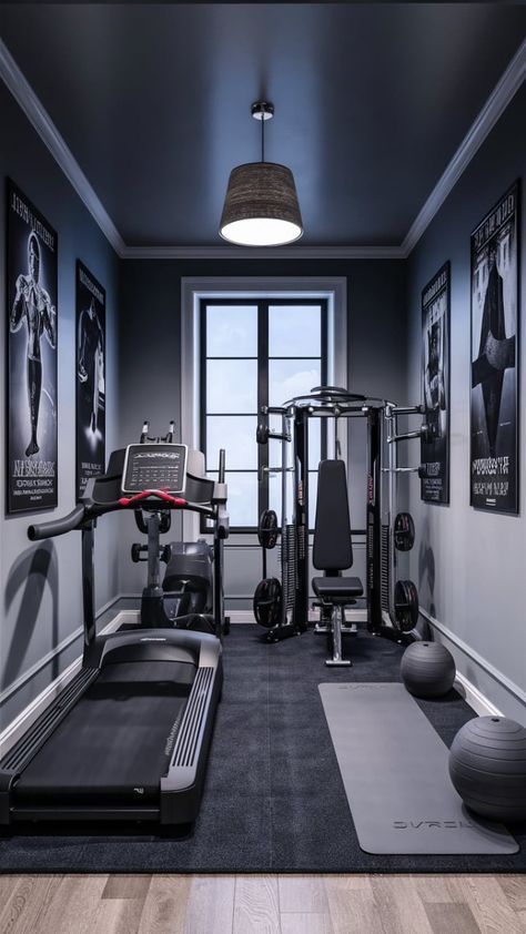 #Own #Creating #Gym #Workout #for #Spaces #Kitchens #Mini #HomeInspiration #HomeDecorating #Your #Ideas #Home #Compact Mini Gym Room At Home, Smith Machine Home Gym, Mini Fitness Room, Small Indoor Gym, At Home Gym Room, Black Home Gym, Small Gym Room, Gym Decorating Ideas, Home Gym Design Luxury