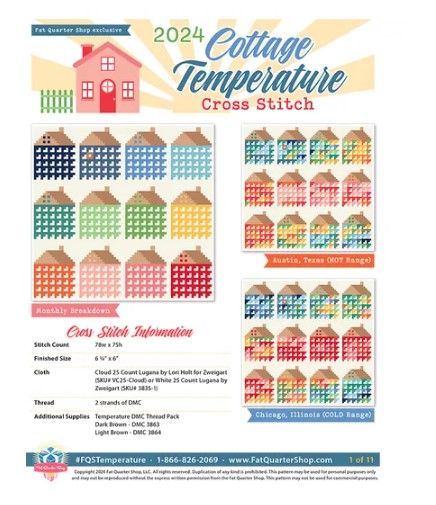 Stitching Jan 1 2024 to Dec 31 2024, join me! ::Temperature cross stitch pattern & thread kit available https://shrsl.com/4cq2e Find weather temps at https://www.wunderground.com/ Here are the Aurifloss that I'm using, colors are in the order of the pattern chart Blue range 2785 2783 1240 1248 1128 5008 2710 Green/Teal... Cross Stitch Weather Chart, Temperature Cross Stitch, Temperature Quilts, Favorite Weather, Temperature Chart, Weather Chart, Weather App, Cross Stitch Freebies, Lori Holt