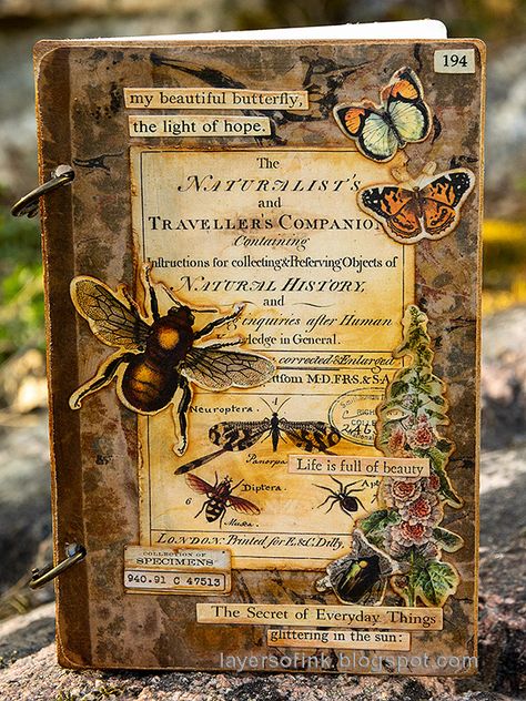 Ephemera Ideas, Botanical Collage, Artist Trading Card, Vintage Notebook, Vintage Junk, Vintage Junk Journal, Vintage Journal, Vintage Nature, Handmade Journals