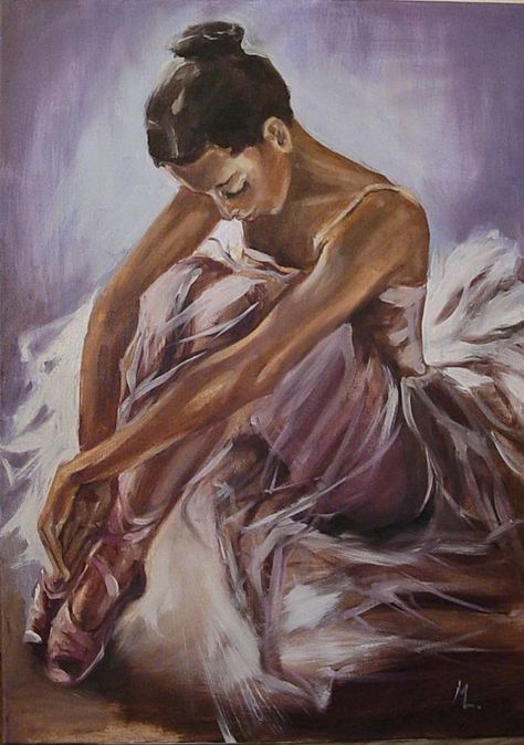 Monika Luniak, Ballerina Art Paintings, Ballet Drawings, Ballet Painting, Ballerina Painting, Dancing Drawings, Ballerina Art, Painting Palette, Dancers Art