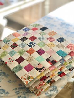 Scrap Squares Quilts, Postage Stamp Quilt Tutorial, Scrap Quilt Squares, Patchwork Crafts Fabric Scraps, Scrappy Crumb Quilt Patterns, Now And Later Quilt Pattern, Postage Stamp Quilts Ideas, Quilt Blocks From Scraps, Scrappy Postage Stamp Quilt