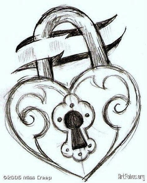 Lock Drawing, Cool Things To Draw, Simple Drawing Ideas, Key Tattoos, Things To Draw, Heart Drawing, Heart Lock, Cool Things, Drawing Images