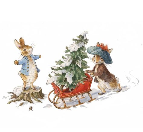 World of Beatrix Potter on Instagram: “Who is dreaming of a snowy Christmas this year? ✋❄” Peter Rabbit Illustration, Beatrix Potter Illustrations, Beatrice Potter, Peter Rabbit And Friends, Rabbit Illustration, Snowy Christmas, Rabbit Art, Noel Christmas, Beatrix Potter