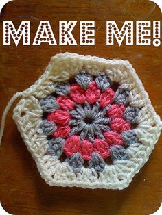 Crochet A Hexagon, Crochet Hexagons, Hexagon Crochet, Crochet Hexagon, Crochet Blocks, Floral Denim, Square Patterns, Crochet Squares, Granny Squares