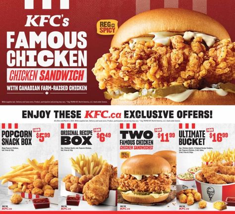 For a diverse range of menu options that cater to different tastes and preferences, look no further than KFC Canada. Whether you are on the go or planning a family meal, KFC Menu Canada has something for everyone, and our latest offerings and prices are sure to satisfy your cravings. KFC Canada Menu 2023 The ... Read more The post KFC Canada Menu & Updated Prices 2023 appeared first on Canadian Menus. Kfc Menu Board, Chicken Menu Design, Kfc Wrap, Menu Kfc, Tropical Hut, Kfc Coupons, Chicken Bucket, Poster Sale, Chicken Items