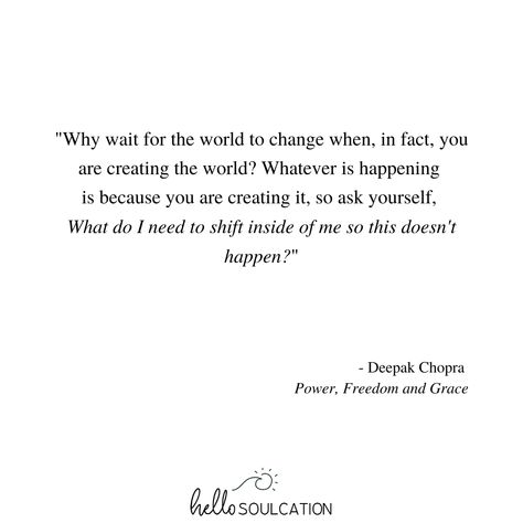 When you shift your perspective or shift your intentions be ready for your world to create miracles. ⁠ ⁠ ⁠ #miracles⁠ #changeyourlife ⁠ #powerfulwords ⁠ #perspective⁠ #mindsetquote ⁠ #wisdom⁠ #spiritualquotes #trending Deepak Chopra, Mindset Quotes, Mind Body Soul, Be Ready, Inside Me, Body And Soul, Powerful Words, Mind Body, Spiritual Quotes