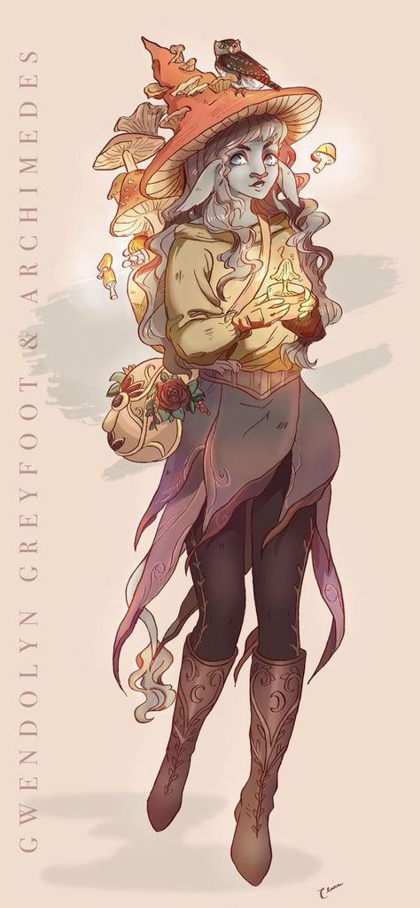 Circle Of Spores Druid, Owl Familiar, Spores Druid, Pygmy Owl, Dnd Character Inspiration, Dnd Druid, Dnd Character Design, Pelo Anime, Dnd Character Art