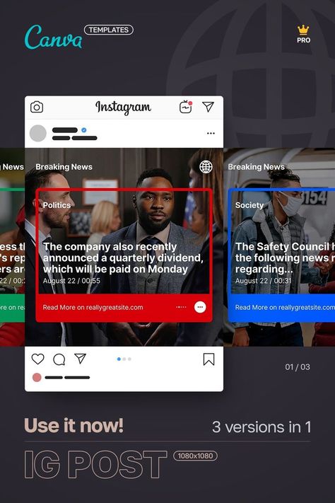✍️ Doing content marketing? Do you run a social media newspaper, magazine or blog? To save time and increase your posting frequency, you just need to use ready-made templates! 👌 CANVA PRO's easy-to-edit Instagram templates will handle your needs. Change colors, images and texts and get a professional looking post or story in minutes! These templates are available in 3 doctypes: • Instagram post & story • Facebook post. #canva #canvatemplate #canvadesign #instagrampost News Template Design Social Media, Instagram News Post Design, Q&a Social Media Post, News Design Graphics, Social Media News Post Design, News Social Media Post, News Social Media Design, Informative Instagram Post, News Instagram Post