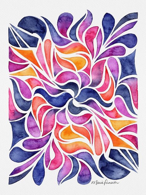 Purple And Orange Painting, Aura Watercolor, Flames Art, Ancient Paper, Modern Watercolor Art, Alisa Burke, Design Pattern Art, Orange Painting, Flame Art