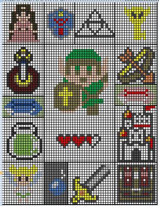 Zelda Graphgan, Nintendo Cross Stitch, Zelda Cross Stitch, Zelda Crochet, Zelda Quilt, Geeky Craft, Nerd Crafts, Crochet Graphs, Graph Crochet